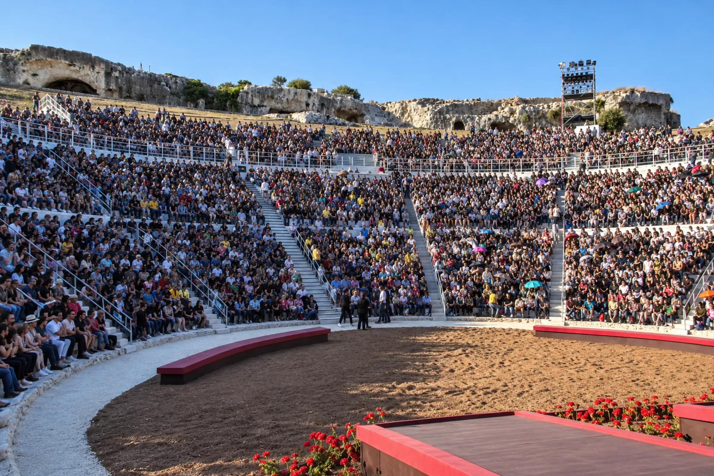Teatro Greco di Siracusa durante le Rappresentazioni Classiche